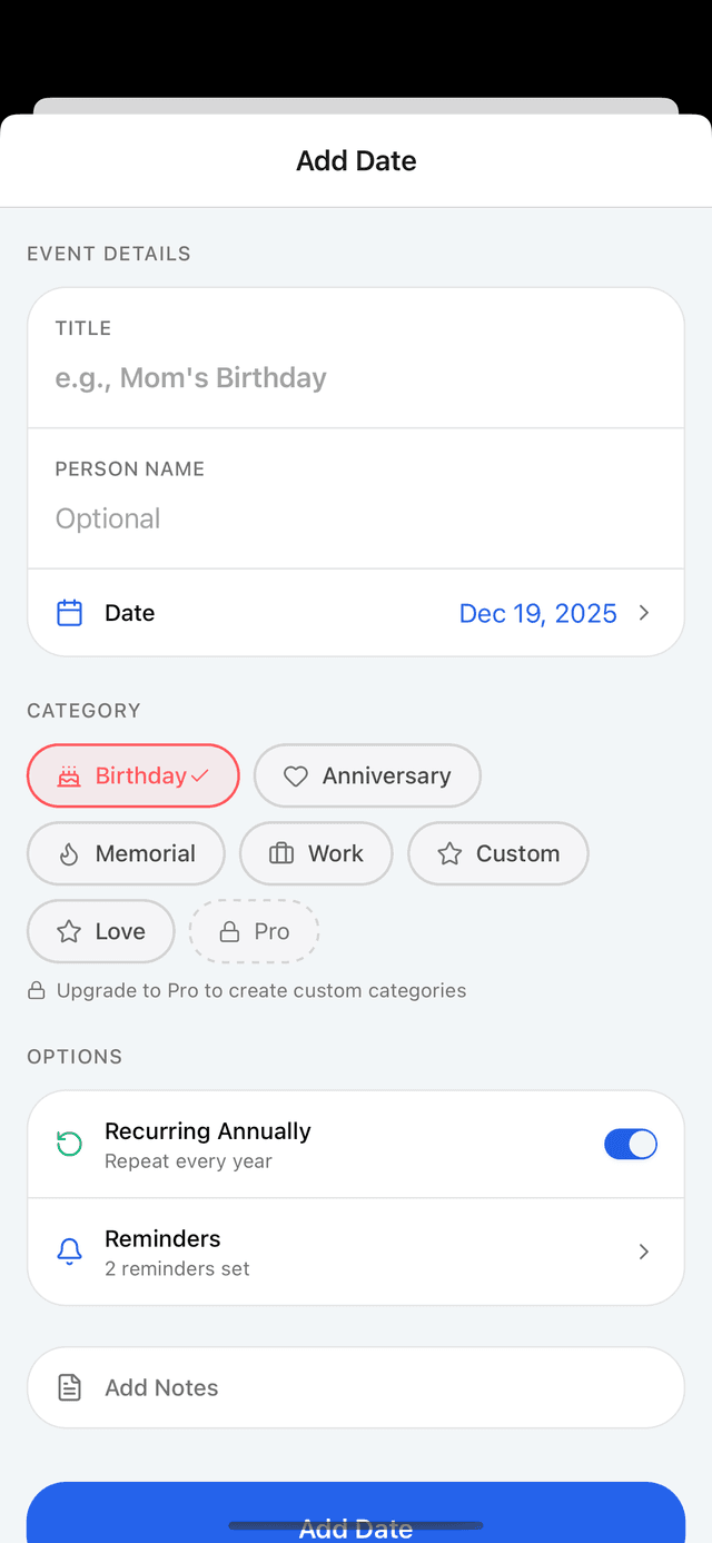 LifeDates Screenshot 2